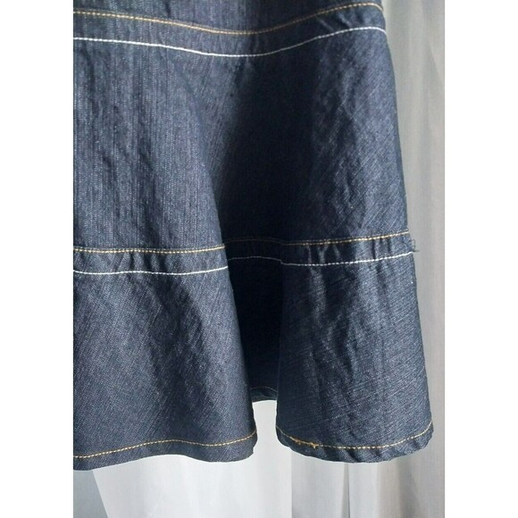 Dark Blue Denim Skirt Knee Length Flare Women's Size 16 Western Cowgirl Fall - Picture 6 of 9